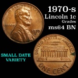 1970-s Sm Date Lincoln Cent 1c Grades Choice Unc BN