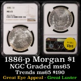 NGC 1886-p Morgan Dollar $1 Graded ms65 by NGC