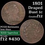 1801 Draped Bust Large Cent 1c Grades f, fine