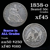 1858-o Seated Half Dollar 50c Grades xf+