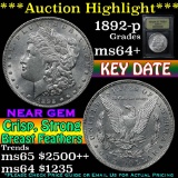 ***Auction Highlight*** 1892-p Morgan Dollar $1 Graded Choice+ Unc by USCG (fc)