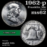 1962-p Franklin Half Dollar 50c Grades Select Unc