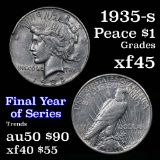 1935-s Peace Dollar $1 Grades xf+