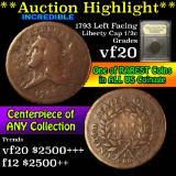 ***Auction Highlight*** 1793 Left Facing Liberty Cap 1/2c Graded vf, very fine by USCG (fc)