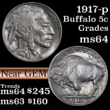 1917-p Buffalo Nickel 5c Grades Choice Unc