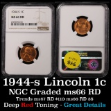 NGC 1944-s Lincoln Cent 1c Graded ms66 RD by NGC