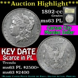 ***Auction Highlight*** 1892-cc Morgan Dollar $1 Graded Select Unc PL by USCG (fc)