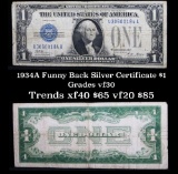 1934A Funny Back Silver Certificate $1 Grades vf++