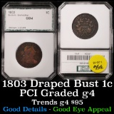 PCGS 1803 Draped Bust Large Cent 1c Graded g4 by PCGS