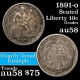 1891-o Seated Liberty Dime 10c Grades Choice AU/BU Slider