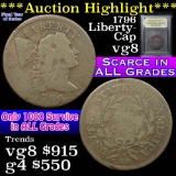 *Auction Highlight* 1796 Liberty Cap Flowing Hair large cent 1c Graded vg, very good by USCG (fc)