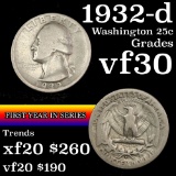1932-d Washington Quarter 25c Grades vf++