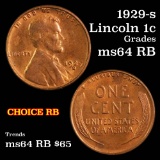 1929-s Lincoln Cent 1c Grades Choice Unc RB