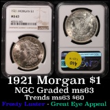 NGC 1921-p Morgan Dollar $1 Graded ms63 by NGC