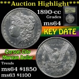 ***Auction Highlight*** 1890-cc Morgan Dollar $1 Graded Choice Unc by USCG (fc)