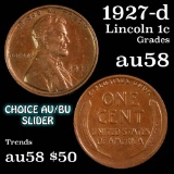 1927-d Lincoln Cent 1c Grades Choice AU/BU Slider