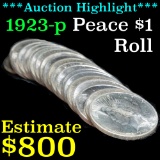 ***Auction Highlight*** Solid date uncirculated Roll of 1923-p Peace Dollars, PQ (fc)