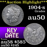 ***Auction Highlight*** 1904-s Morgan Dollar $1 Grades AU, Almost Unc (fc)