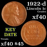 1922-d Lincoln Cent 1c Grades xf