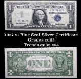 1957 $1 Blue Seal Silver Certificate Grades Select CU