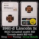 NGC 1961-d Lincoln Cent 1c Graded ms65 RD by NGC