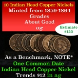 10 Mixed Date Copper Nickel Cents Mixed Date Copper Nickel Cents 1c Grades ag