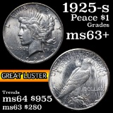 1925-s Peace Dollar $1 Grades Select+ Unc