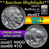 ***Auction Highlight*** 1937-s Buffalo Nickel 5c Graded GEM++ Unc by USCG (fc)