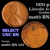 1931-p Lincoln Cent 1c Grades Select Unc BN
