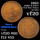 1863 Civil War Token; Army & Navy 1c Grades vf, very fine