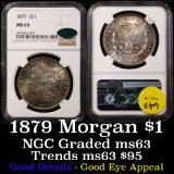 NGC 1879-p Morgan Dollar $1 Graded ms63 by NGC