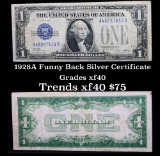 1928A Funny Back Silver Certificate $1 Grades xf