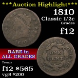 ***Auction Highlight*** 1810 Classic Head Large Cent 1c Grades f, fine (fc)