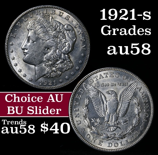 1921-s Morgan Dollar $1 Grades Choice AU/BU Slider
