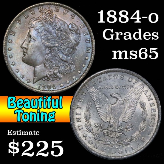 1884-o Morgan Dollar $1 Beautiful Toning Grades GEM Unc (fc)