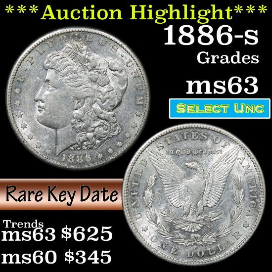 ***Auction Highlight*** 1886-s Morgan Dollar $1 Grades Select Unc (fc)