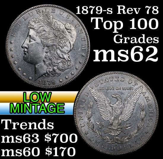 1879-s Rev '78 Top 100! Morgan Dollar $1 Grades Select Unc