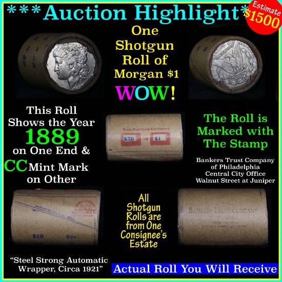 **Auction Highlight** Morgan dollar roll ends 1889 & 'cc', Better than average circ (fc)