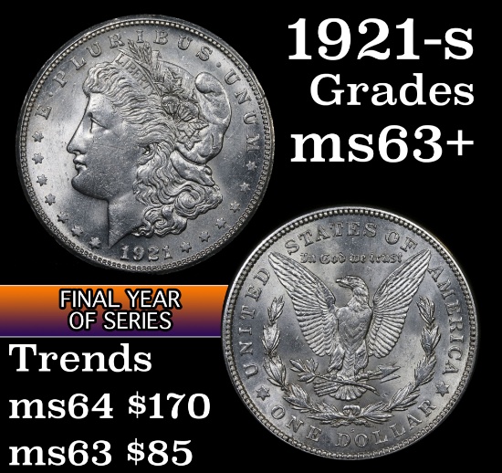 1921-s Morgan Dollar $1 Grades Select+ Unc