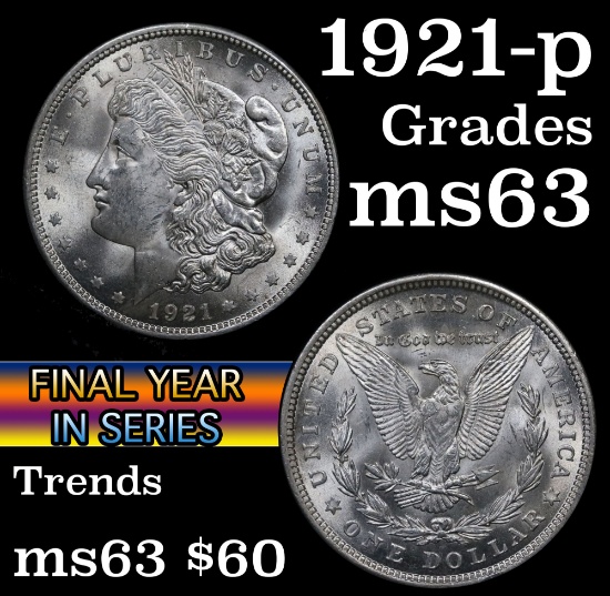 1921-p Morgan Dollar $1 Grades Select Unc