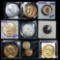 10 Assorted coins & tokens, Including 3 gold plated Ike Dollars