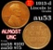 1913-d Lincoln Cent 1c Grades Select AU