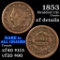 1853 Braided Hair Half Cent 1/2c Grades xf details