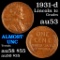 1931-d Lincoln Cent 1c Grades Select AU