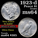 1923-d Peace Dollar $1 Grades Choice Unc