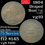 1804 Draped Bust Half Cent 1/2c Grades vg+