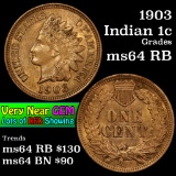 1903 Indian Cent 1c Grades Choice Unc RB