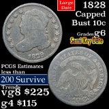 1829 Capped Bust Dime 10c Grades g+