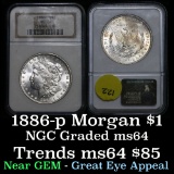 NGC 1886-p Morgan Dollar $1 Graded by NGC