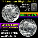 1928-p Buffalo Nickel 5c Graded GEM+ Unc by USCG